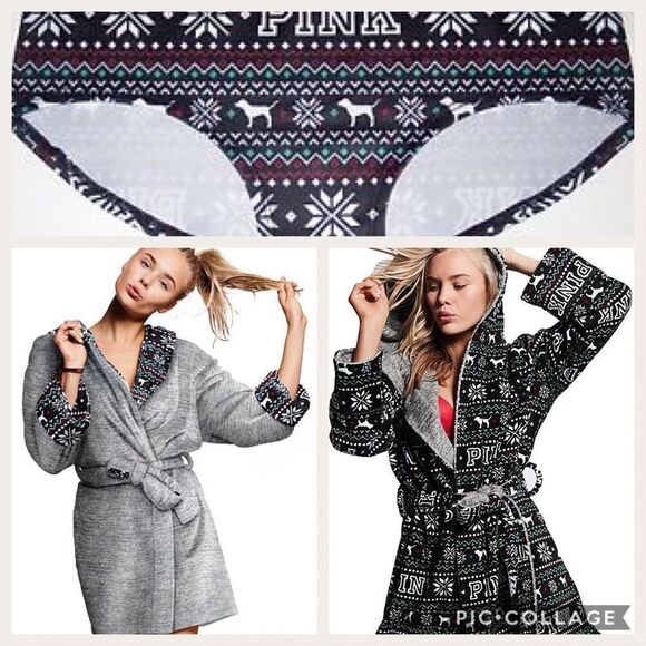 New! Victoria's Secret Reversible Robe - Picture 1 of 4